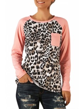 Leopard T-Shirt With Pocket Tangerine