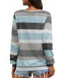 Color Striped Long-Sleeve T-Shirt Gray