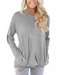 Round Neck T-Shirt With Pocket Gray