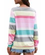 Color Striped Long Sleeve Tee Pink