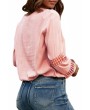 Cut Out Long Sleeve Blouse Baby Pink