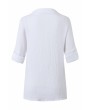 Roll-Up Sleeve Solid Blouse White
