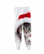 Plus Size Christmas Cat Jogger Pants White