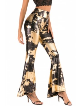 Plus Size Tie Dye High Waisted Bell Bottom Pants