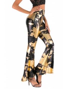 Plus Size Tie Dye High Waisted Bell Bottom Pants