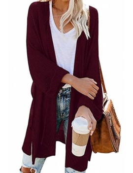 Open Front Solid Cardigan Sweater Ruby
