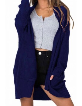 Womens Open Front Cardigan Sweater Navy Blue