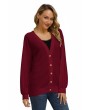 Button Front Knit Cardigan Ruby