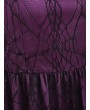 Halloween Spider Lace Long Sleeve Dress - Purple S