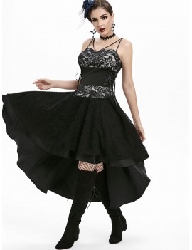 Vintage Lace Overlay Cami Dress - Black S