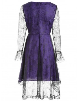 Sweetheart Neck Halloween Dress - Purple Iris M