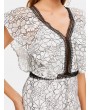 Color Block Lace Back Cut Out Dress - White S