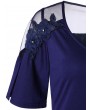 Florals Embellished V Neck Pencil Dress - Purple Iris M
