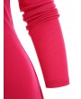 Back Tie Cut Out Mini Dress - Rose Red M