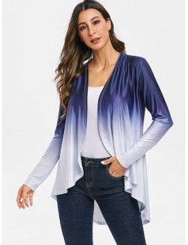 Open Front Ombre Color Cardigan - Multi-a M