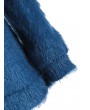 Fuzzy Knit Drop Shoulder Tunic Sweater - Blue 2xl