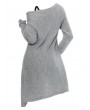 Longline Skew Neck Wrap Sweater with Tank Top - Gray M