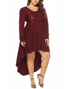Plus Size Glitter Cocktail Dress Ruby