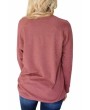 Color Block Pullover Sweatshirt Ruby