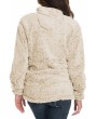 1/4 Zip Fuzzy Pullover Sweatshirt Beige