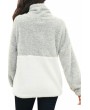 Color Block Fuzzy Oversized Sweatshirt Gray
