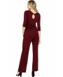Casual Long Sleeve Jumpsuit Ruby